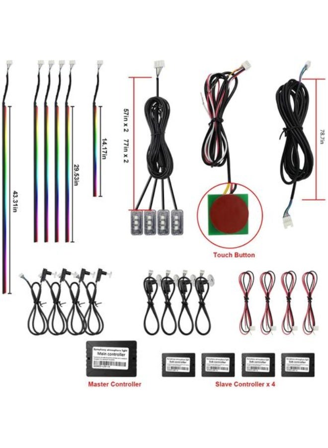 Dreamcolor Acrylic Interior Car Lights, Car Accessories 18 in 1 Car LED Strip Lights with APP Control and 213 Modes, 175 inches 593 LEDs Fiber Optic Lights, RGB Neon Car Lighting - Image 1